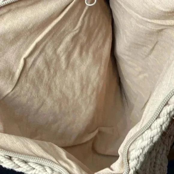 UNBRANDED MACRAMÉ PURSE DOUBLE STRAP VEGAN LEATHER STRAPS FRINGE CLEAN - Picture 8 of 10